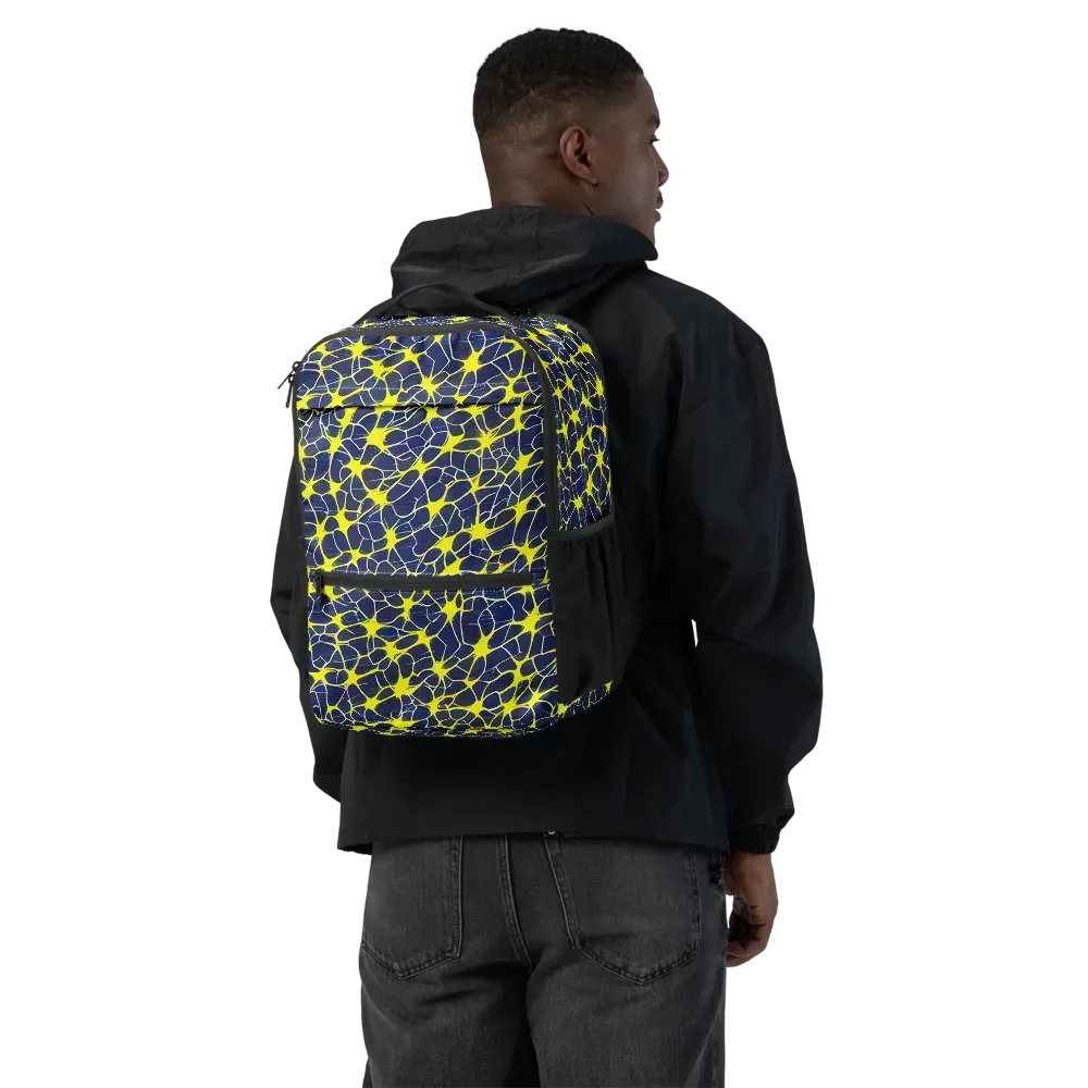 Neon Neural Network on Utility Backpack — Back