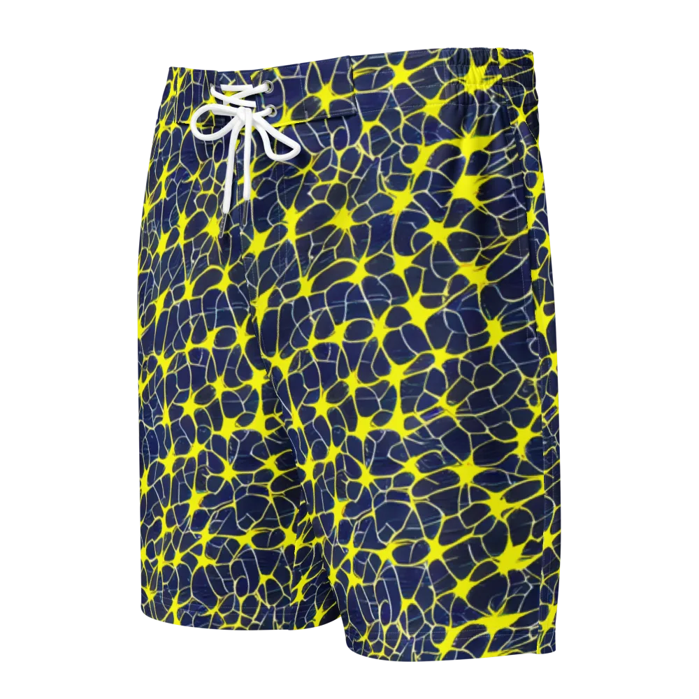 Neon Neural Network on Men's Board Shorts — Front
