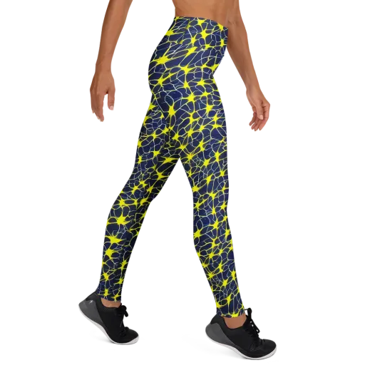 Neon Neural Network on a Yoga Leggings