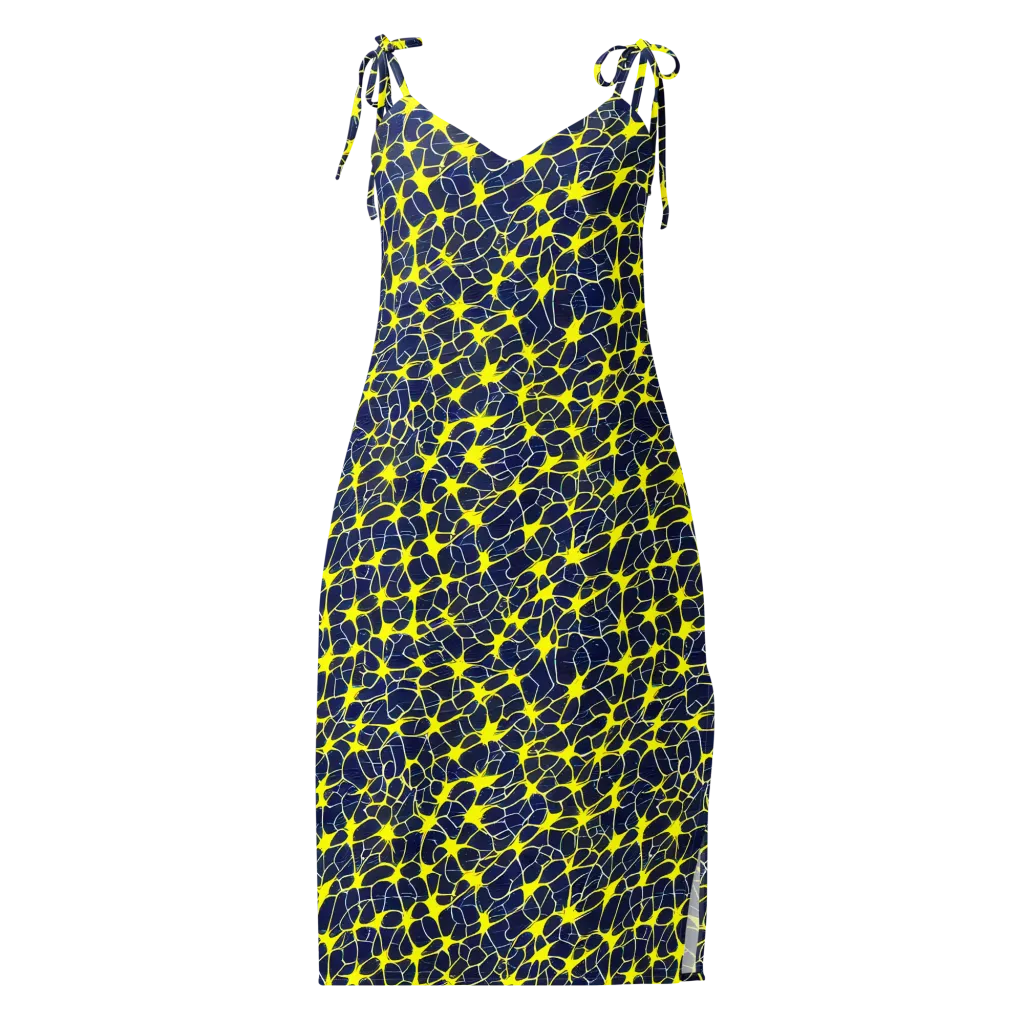 Neon Neural Network on Slip Dress — Front