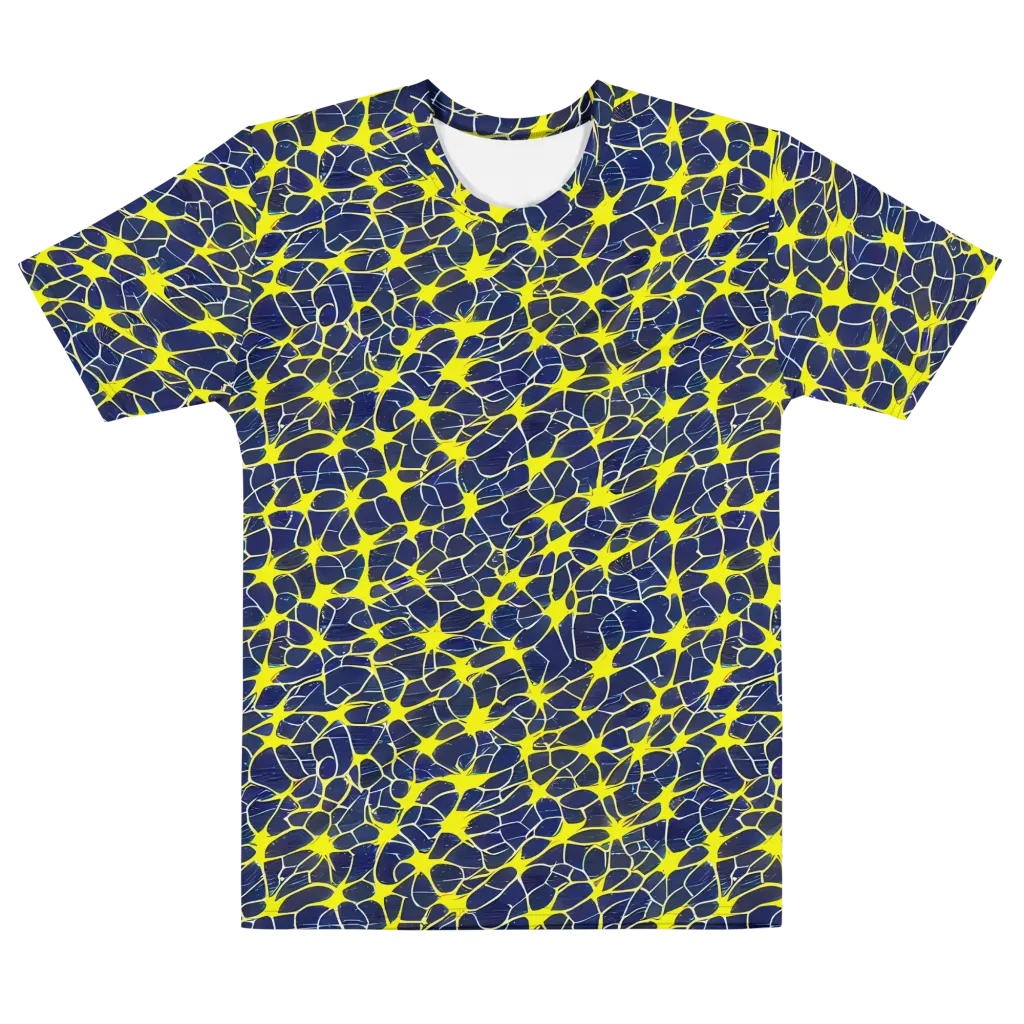 Neon Neural Network on Men's Cotton Crew Neck T-Shirt — Front