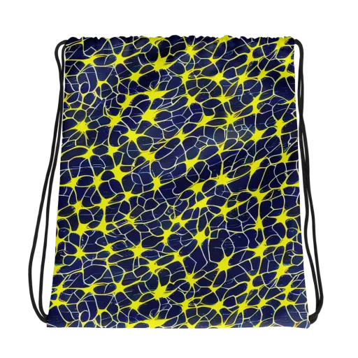 Neon Neural Network on a Drawstring Bag