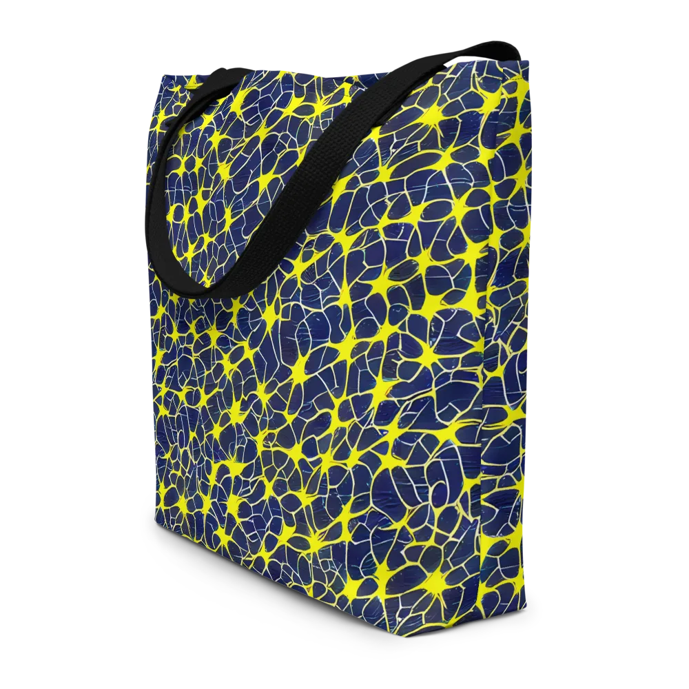 Neon Neural Network on Large Tote Bag W/ Pocket — Front