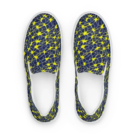 Neon Neural Network on a Women's Slip-On Canvas Shoes
