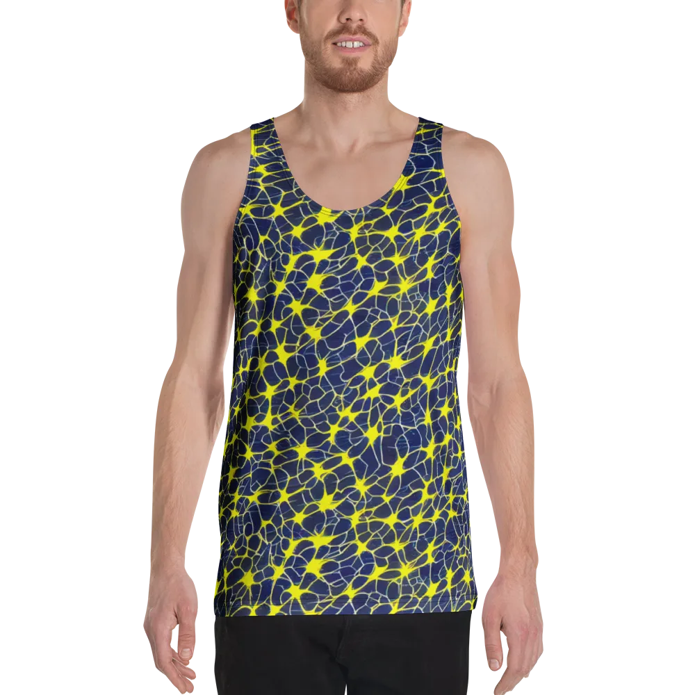 Neon Neural Network on Men's Tank Top — Front