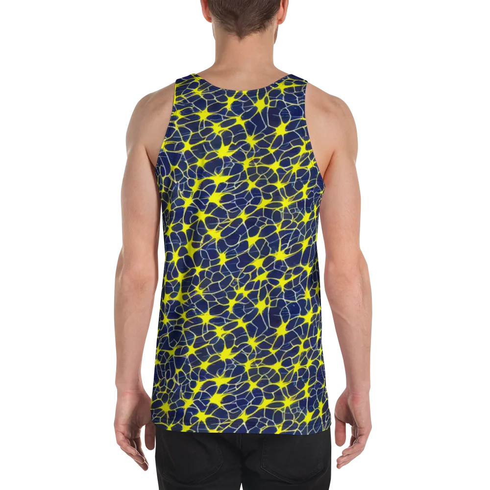 Neon Neural Network on Men's Tank Top — Back
