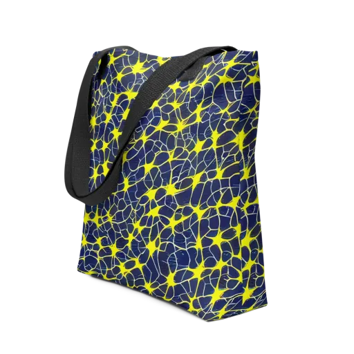Neon Neural Network on a Tote Bag