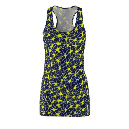 Neon Neural Network on a Racerback Dress