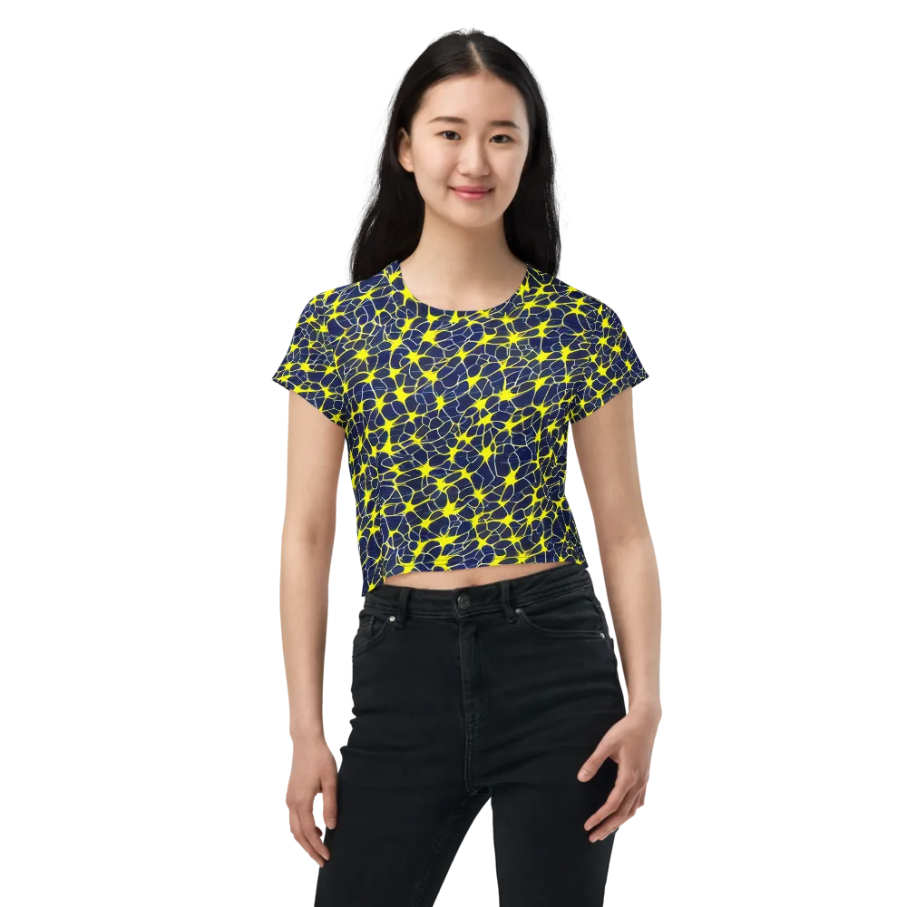 Neon Neural Network on Crop Tee — Front