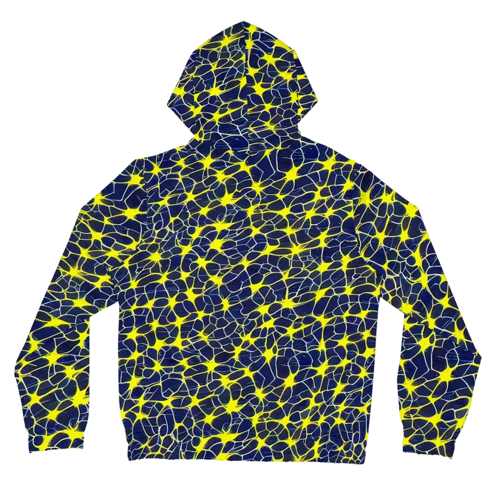 Neon Neural Network on Women's Full-Zip Hoodie — Back