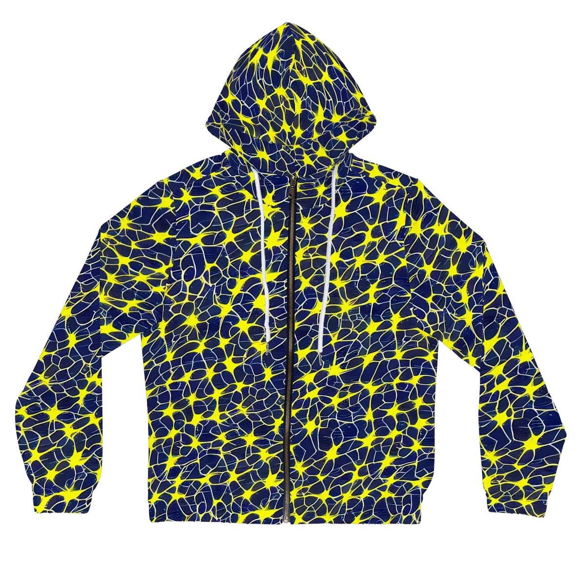 Neon Neural Network on Women's Full-Zip Hoodie — Front