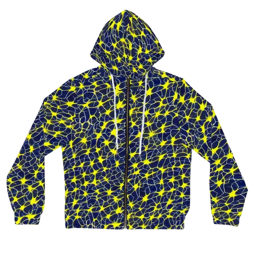 Neon Neural Network on a Women's Full-Zip Hoodie