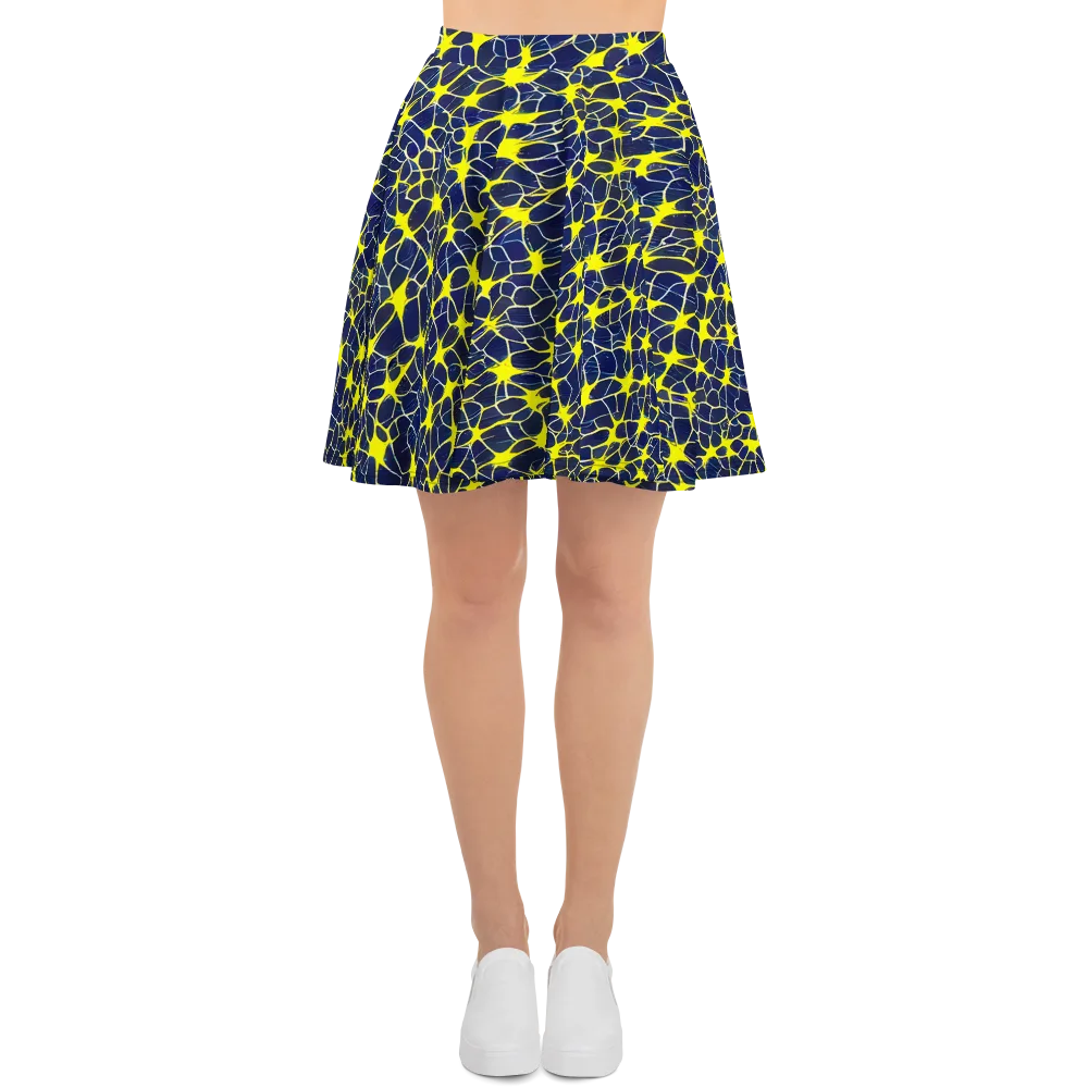 Neon Neural Network on Skater Skirt — Front