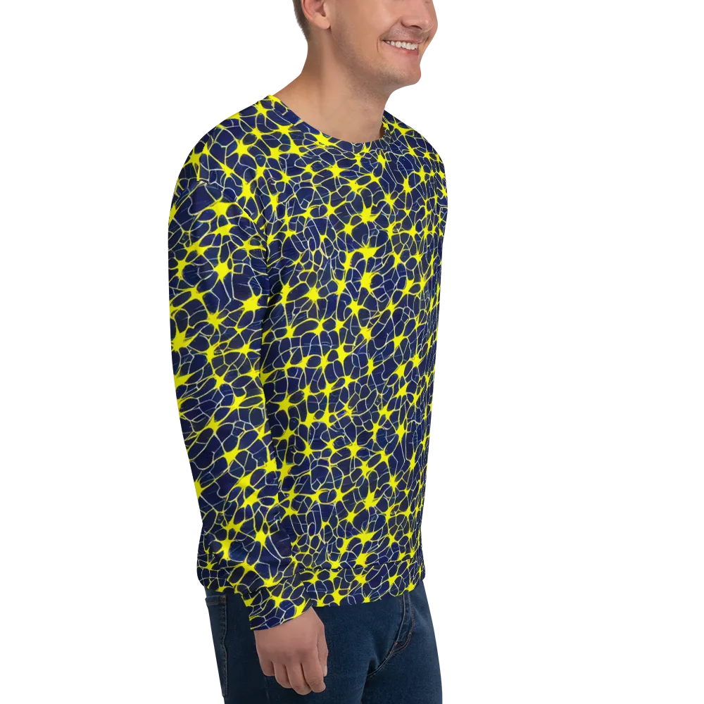 Neon Neural Network on Sweatshirt — Right Front