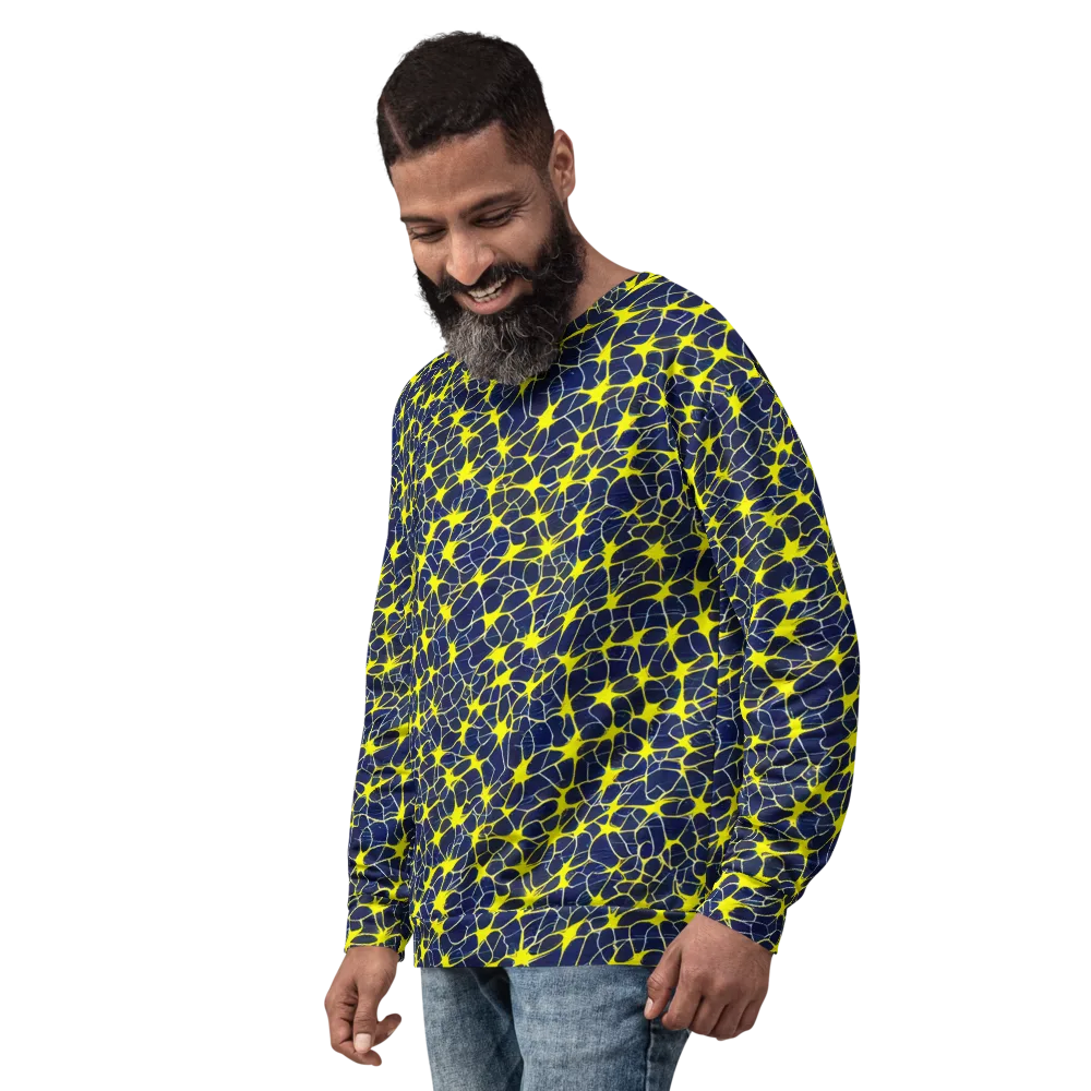 Neon Neural Network on Sweatshirt — Left Front