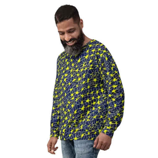 Neon Neural Network on a Sweatshirt