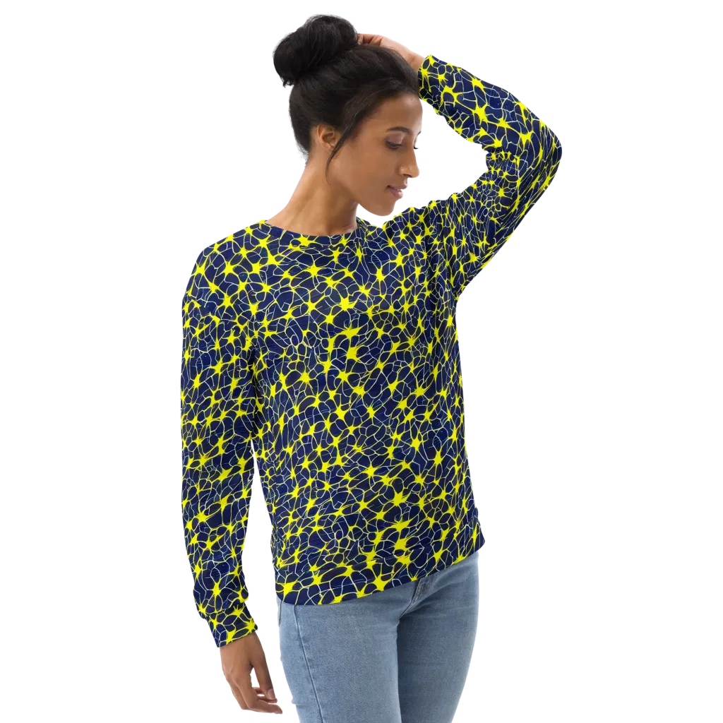 Neon Neural Network on Sweatshirt — Right Front
