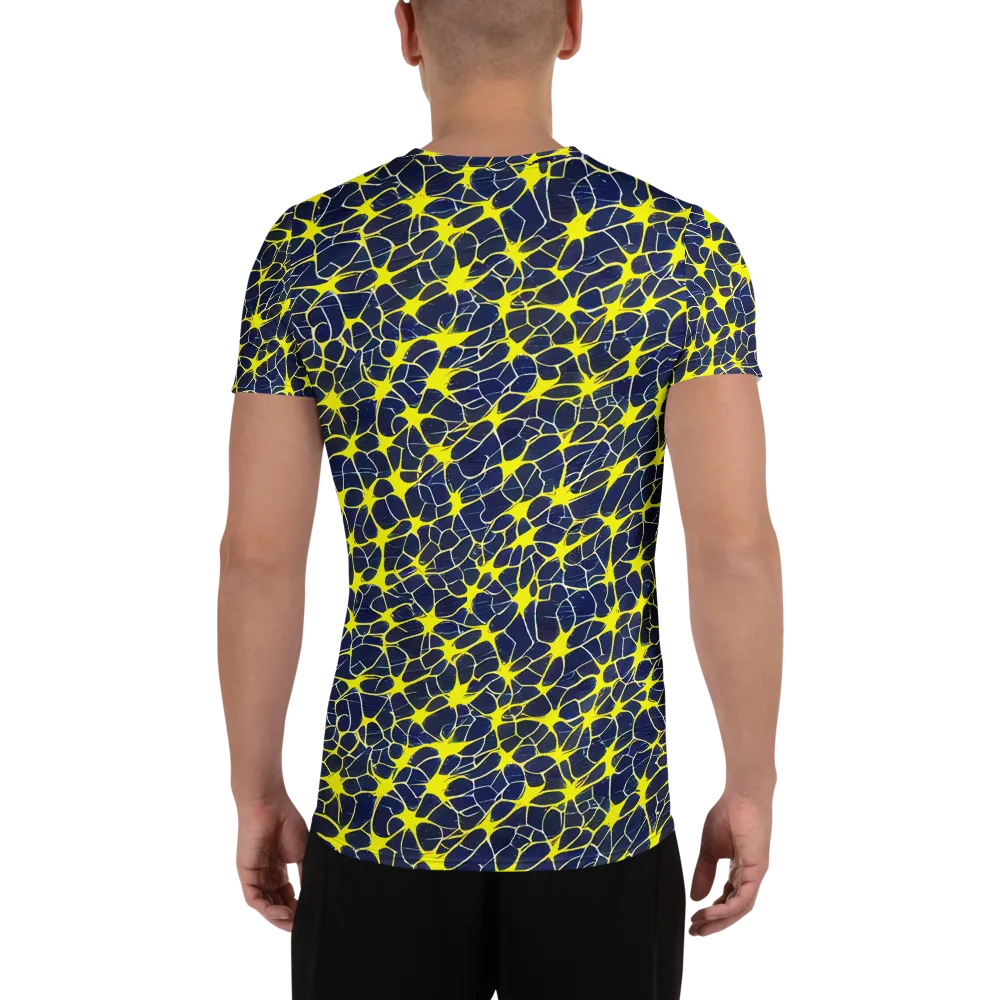 Neon Neural Network on Men's Athletic T-Shirt — Back