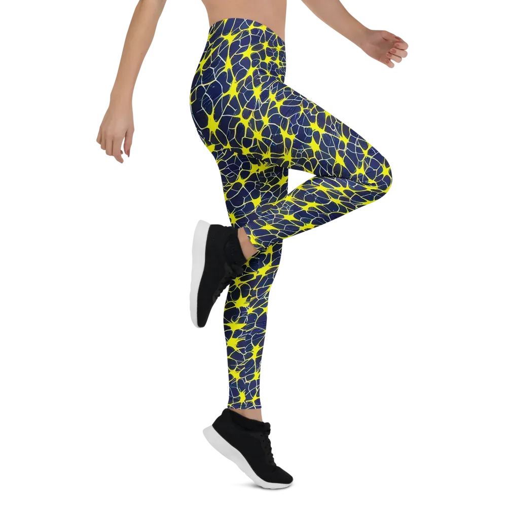 Neon Neural Network on Leggings — Right
