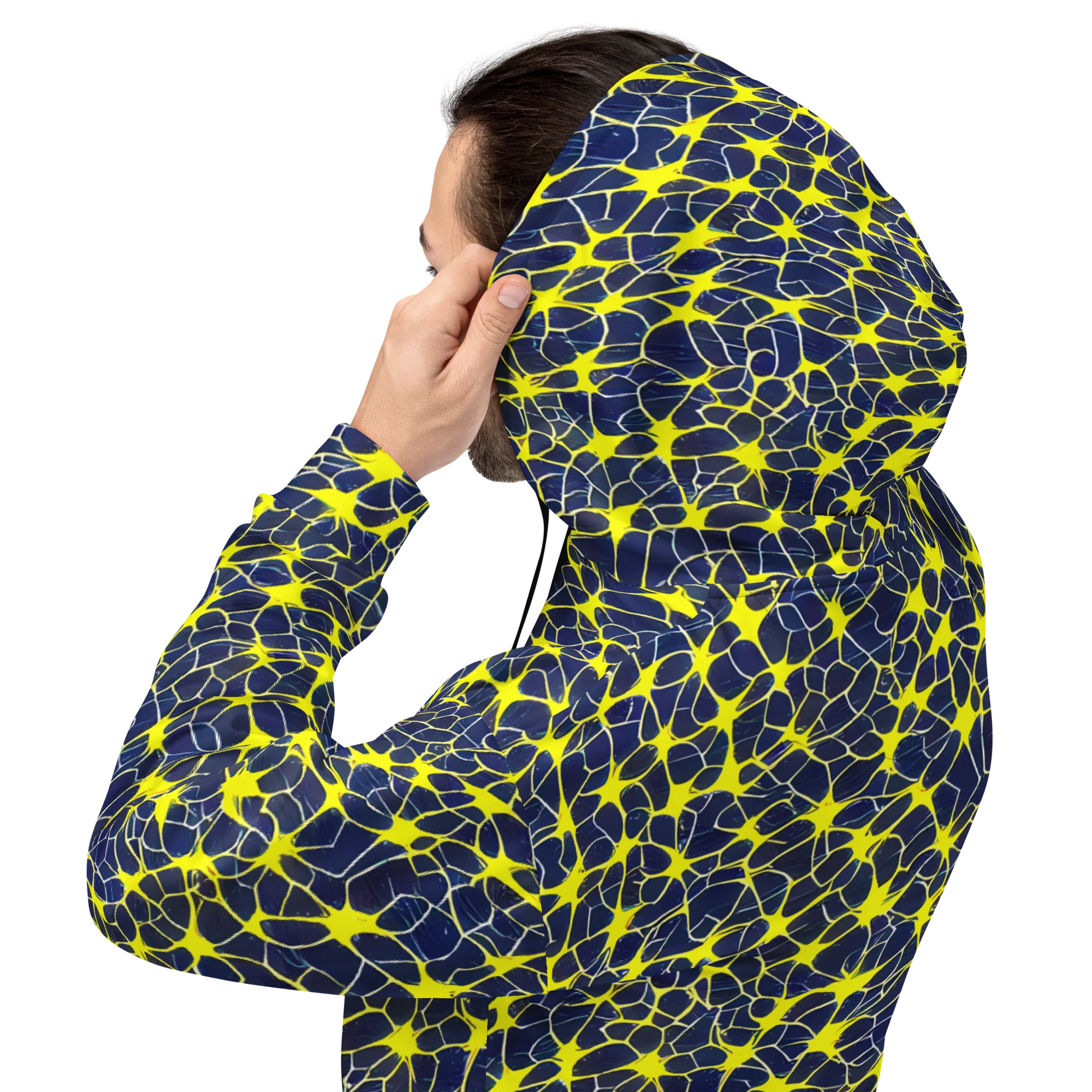 Neon Neural Network on Hoodie — Back