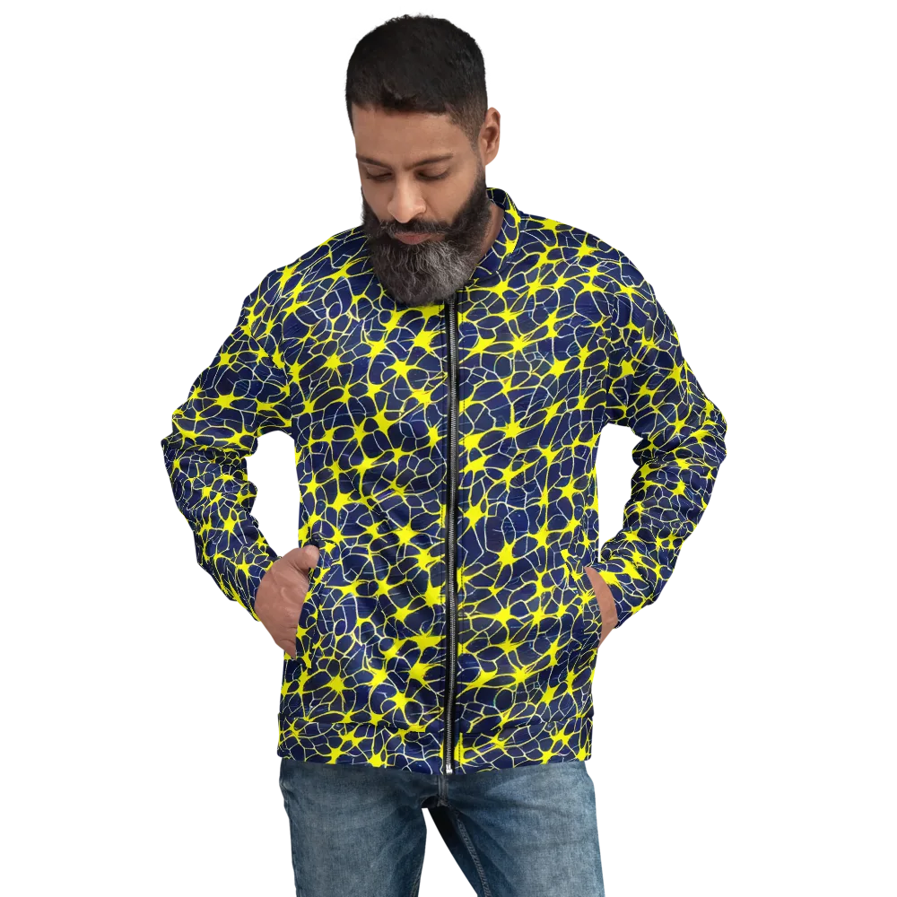 Neon Neural Network on Bomber Jacket — Front