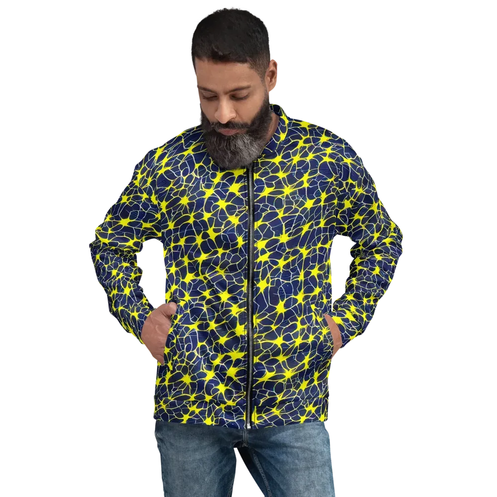 Neon Neural Network on Bomber Jacket — Front