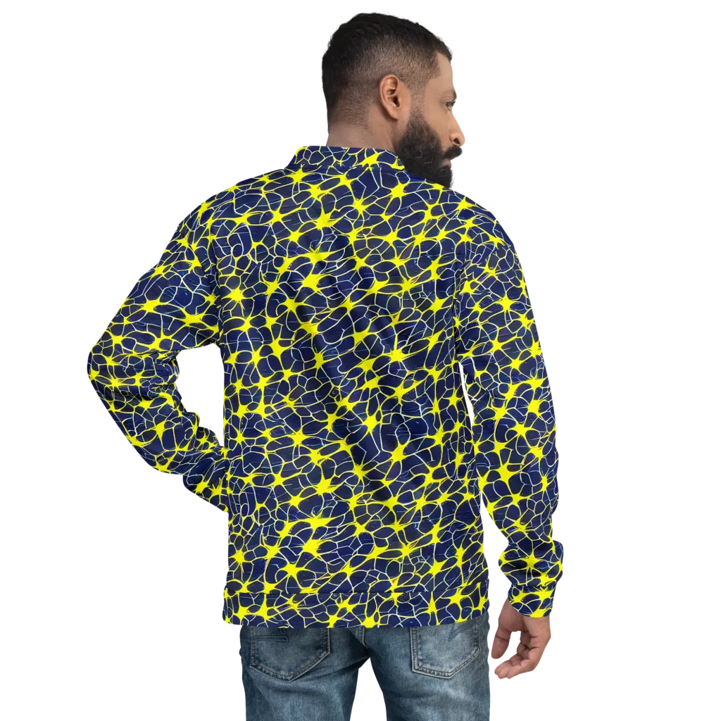 Neon Neural Network on Bomber Jacket — Back