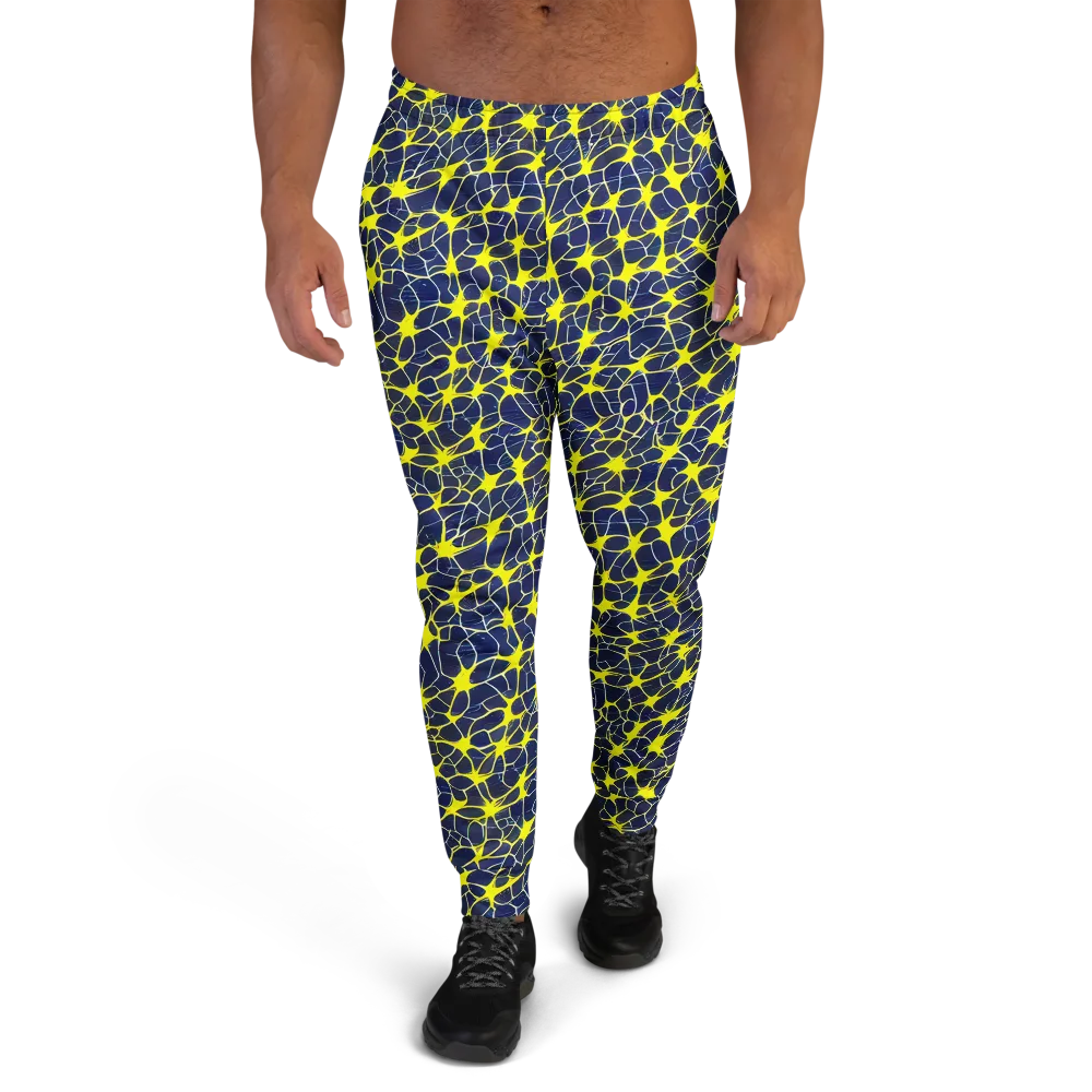 Neon Neural Network on Men's Joggers — Front