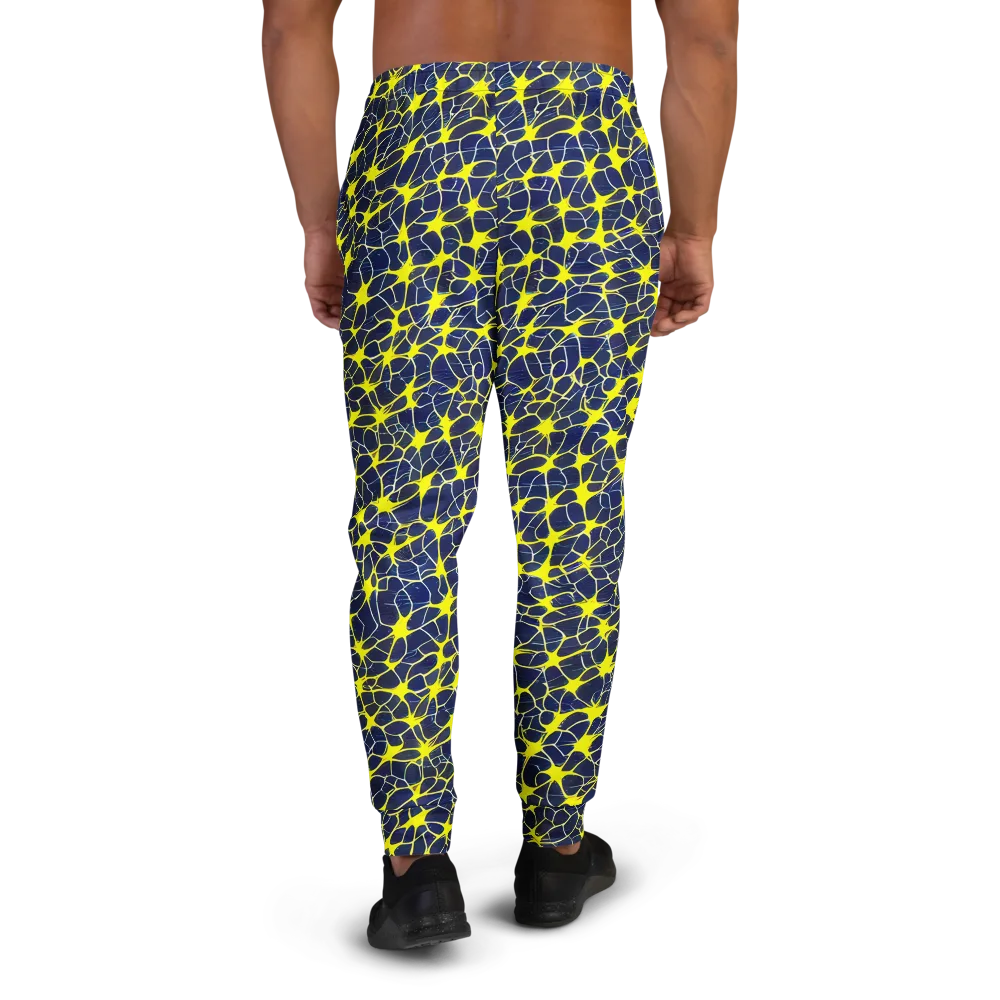 Neon Neural Network on Men's Joggers — Back