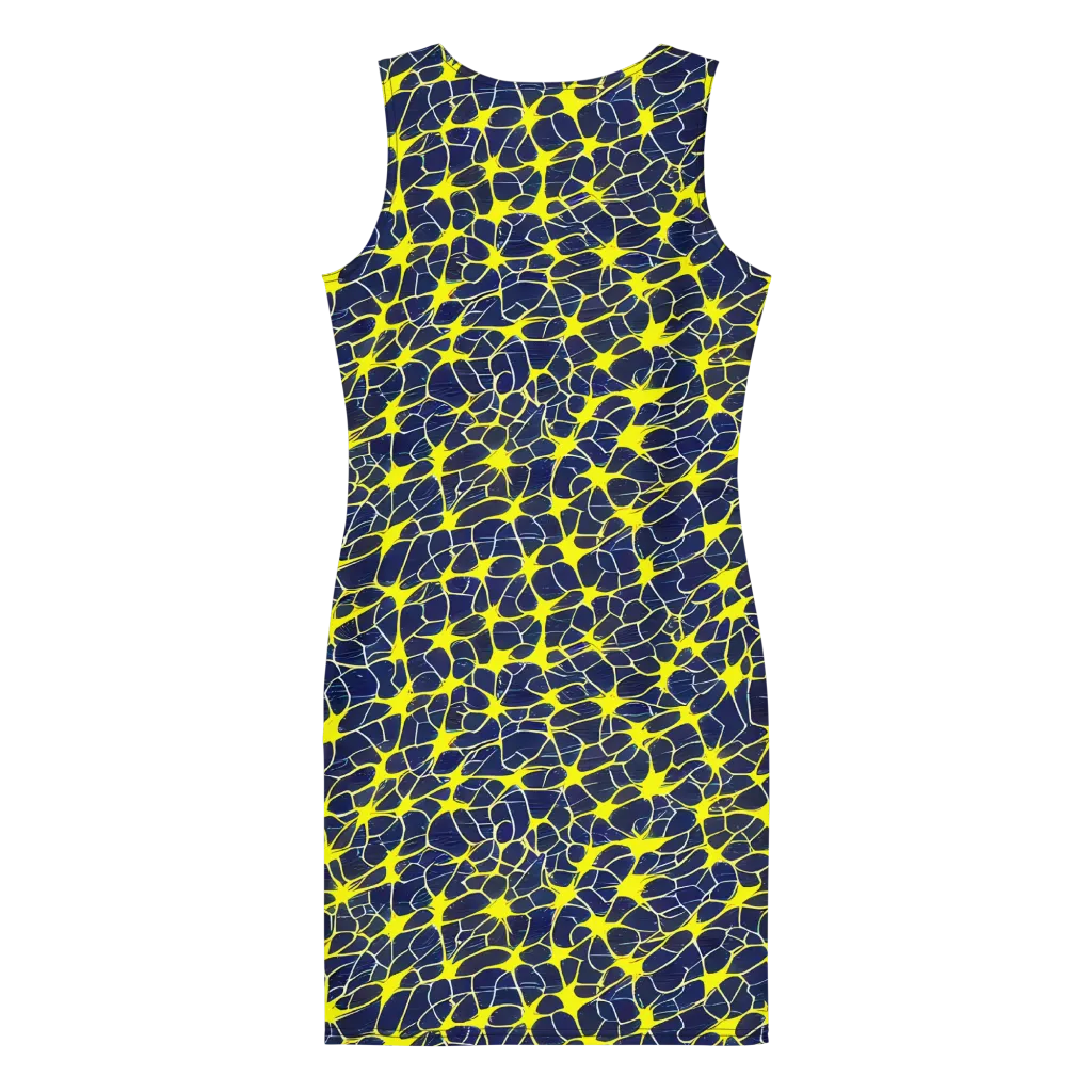 Neon Neural Network on Bodycon Dress — Back