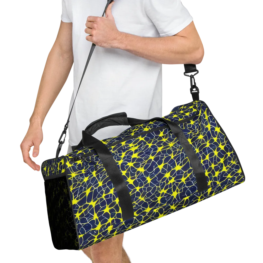 Neon Neural Network on Duffle Bag — Right Front