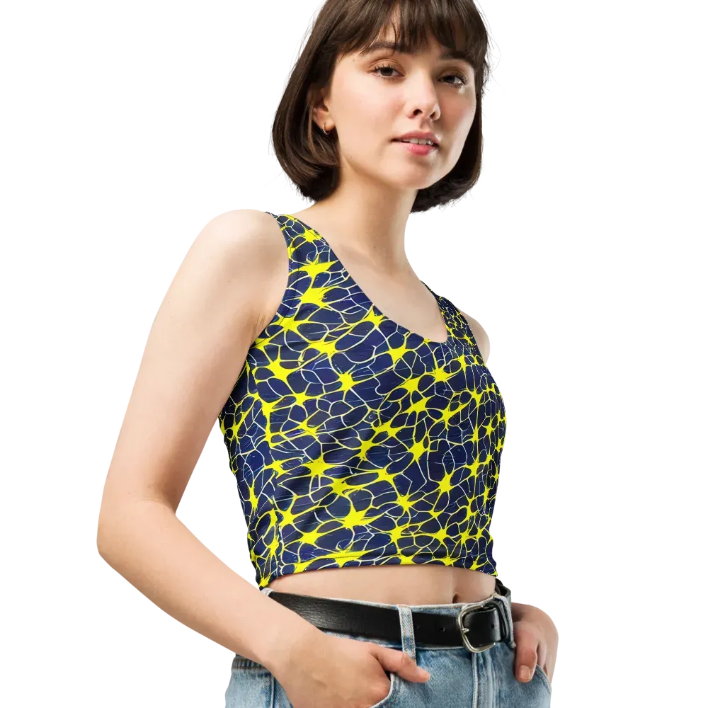 Neon Neural Network on Crop Top — Right Front