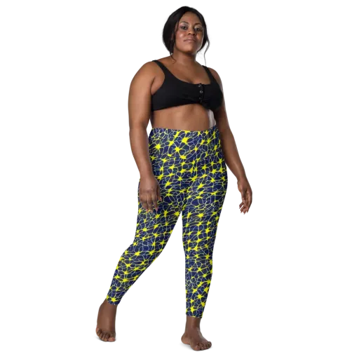 Neon Neural Network on a Leggings with Pockets