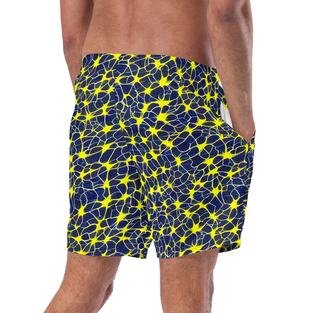 Neon Neural Network on Swim Trunks — Right Back