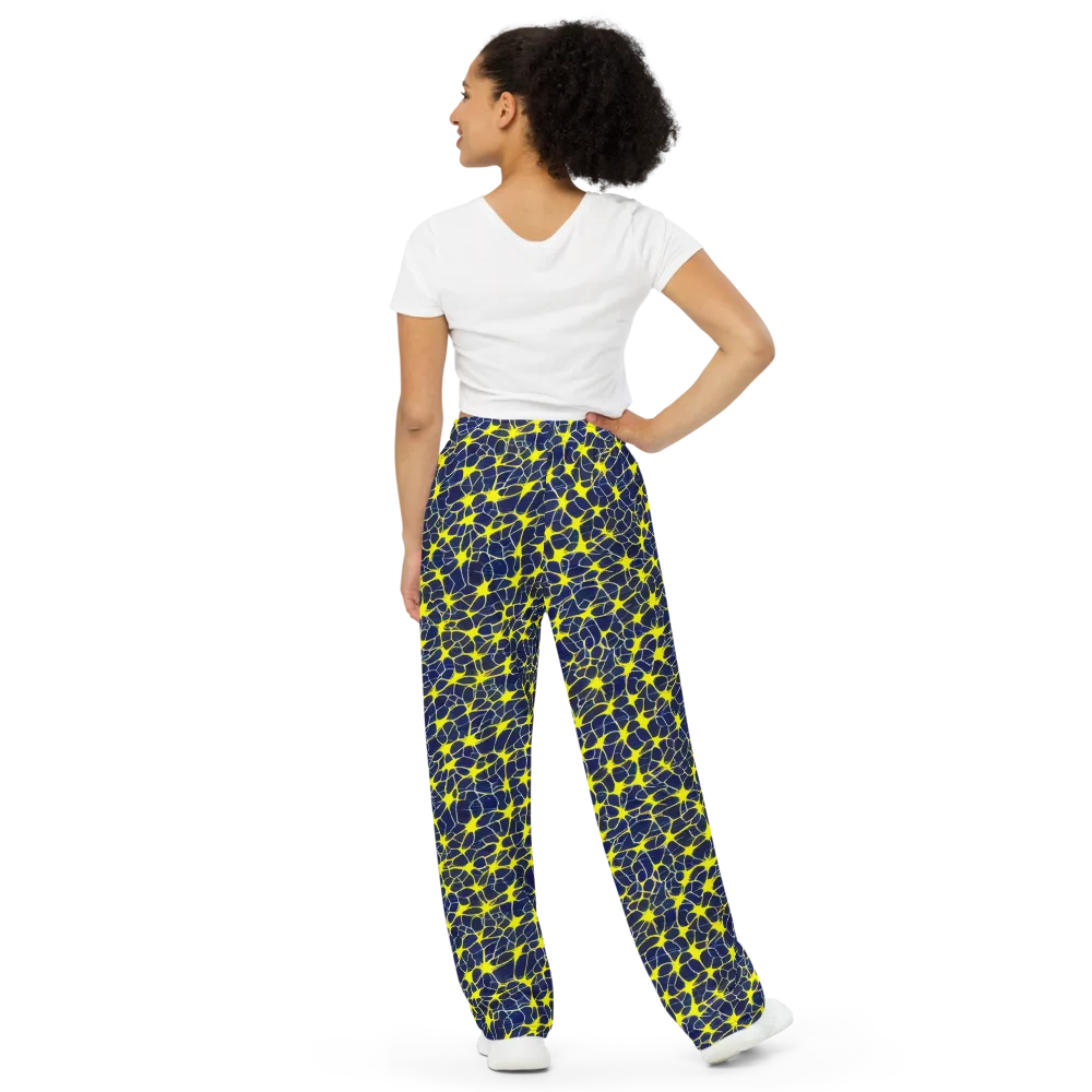 Neon Neural Network on Wide-Leg Pants — Back