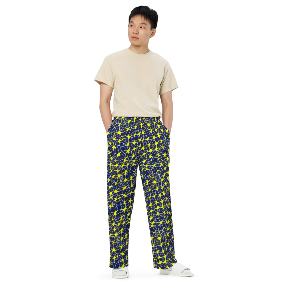 Neon Neural Network on Wide-Leg Pants — Front