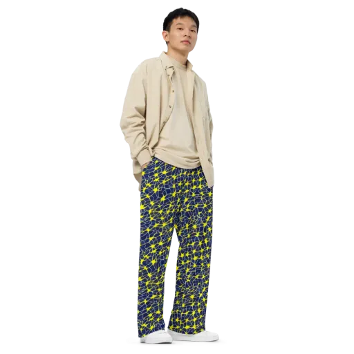 Neon Neural Network on a Wide-Leg Pants