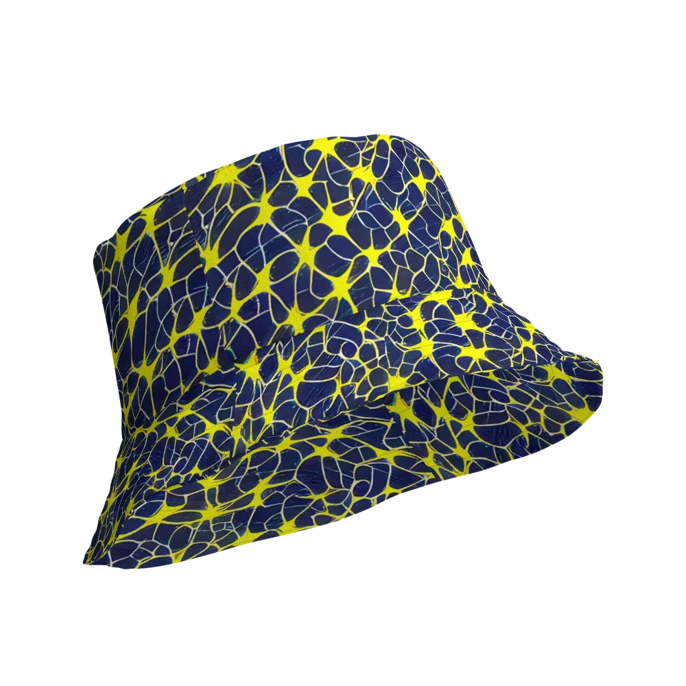 Neon Neural Network on Reversible Bucket Hat — Product details Outside