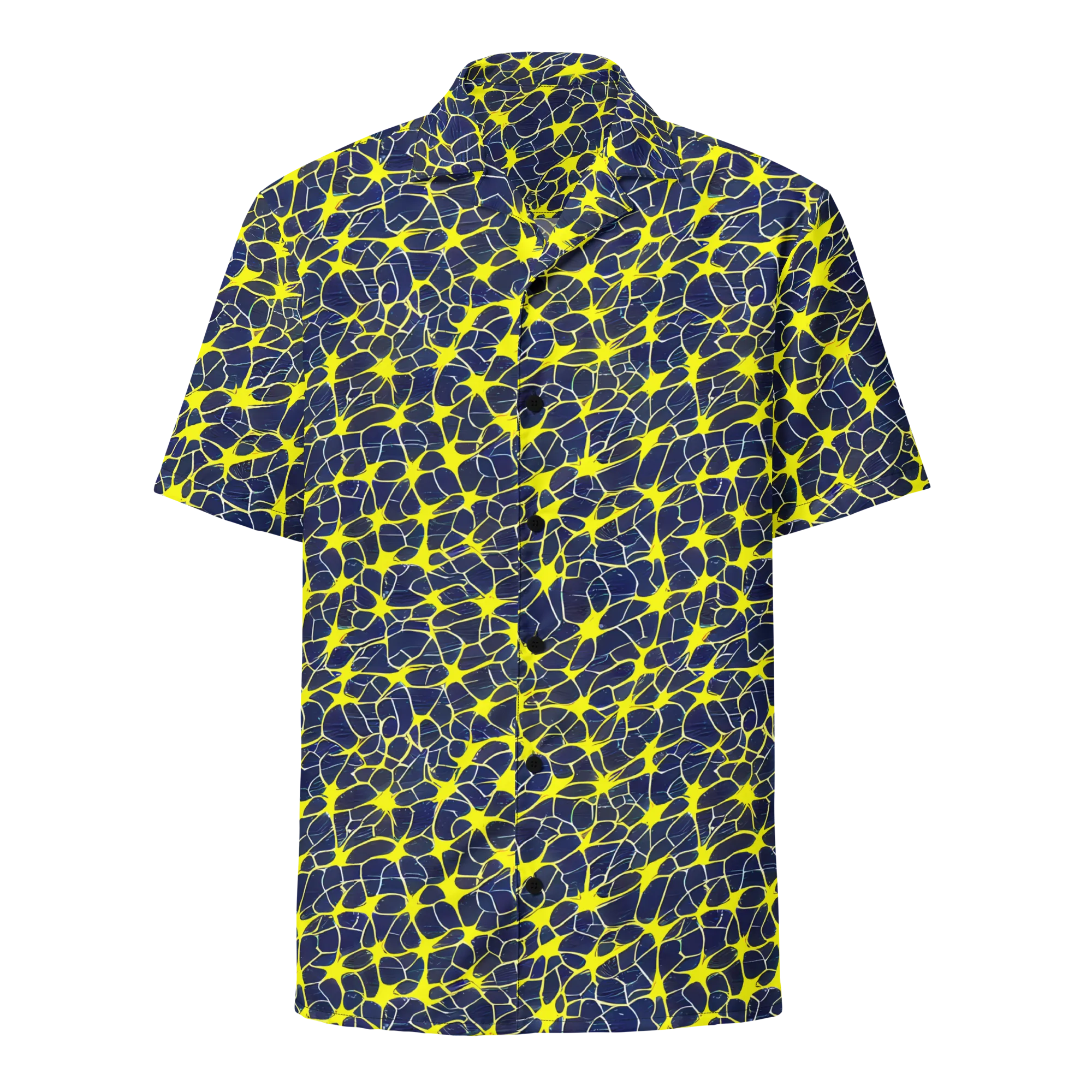 Neon Neural Network on Button Shirt — Front