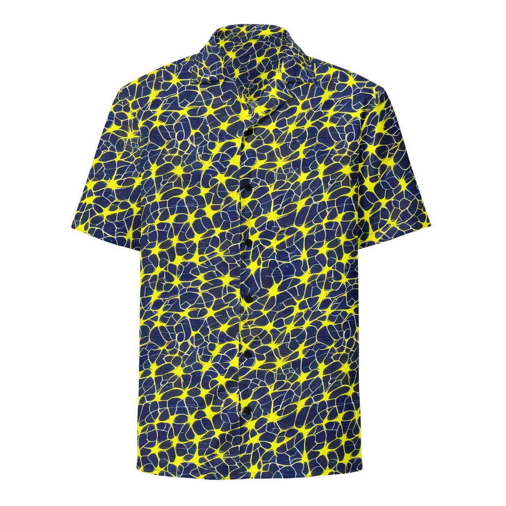 Neon Neural Network on Button Shirt — Front
