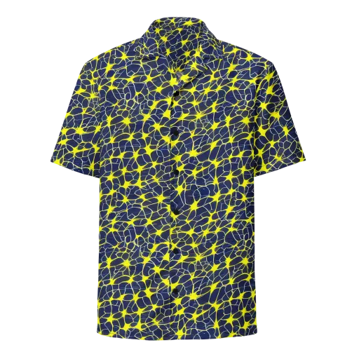 Neon Neural Network on a Button Shirt