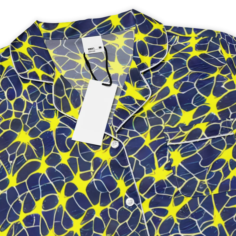 Neon Neural Network on Women's Short Sleeve Pajama Top — Product details