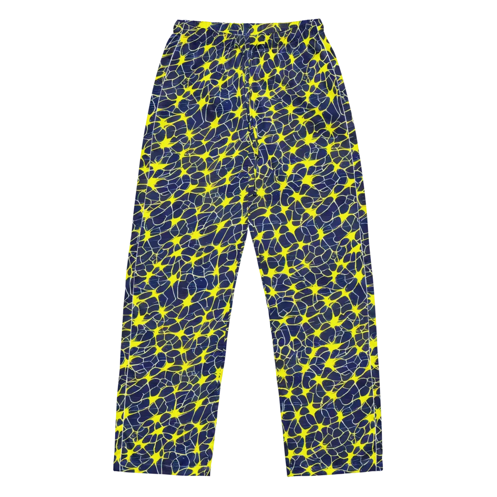 Neon Neural Network on Women's Pajama Pants — Front