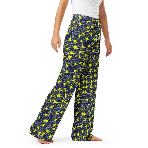 Neon Neural Network on a Women's Pajama Pants