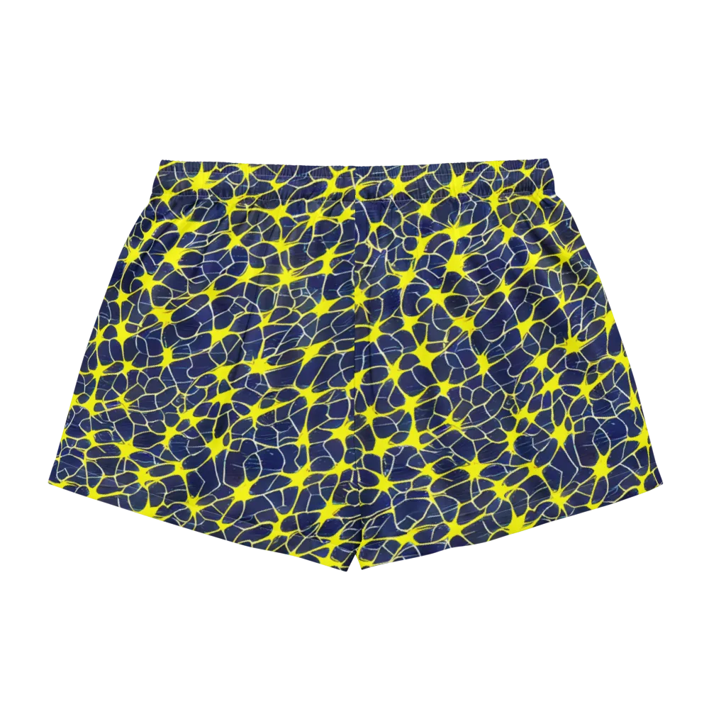 Neon Neural Network on Women's Pajama Shorts — Back