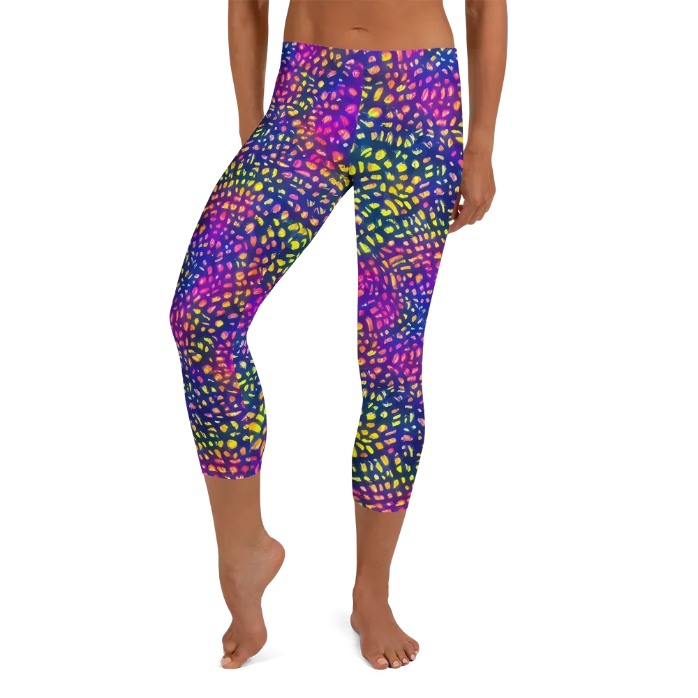 Prismatic Scatter on Capri Leggings — Front