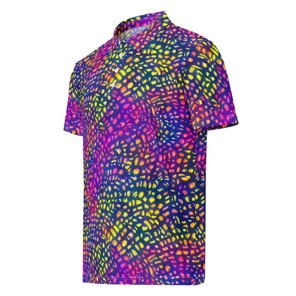 Prismatic Scatter on Men's Slim Fit Polo Shirt — Left Front