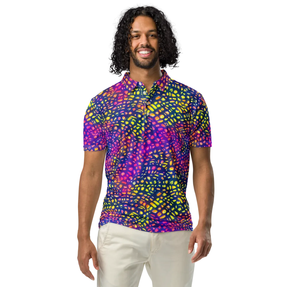 Prismatic Scatter on Men's Slim Fit Polo Shirt — Front