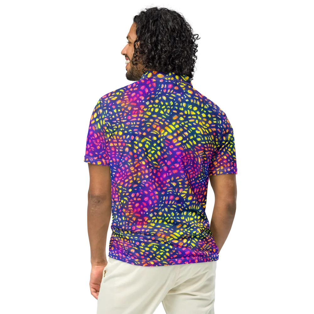 Prismatic Scatter on Men's Slim Fit Polo Shirt — Back