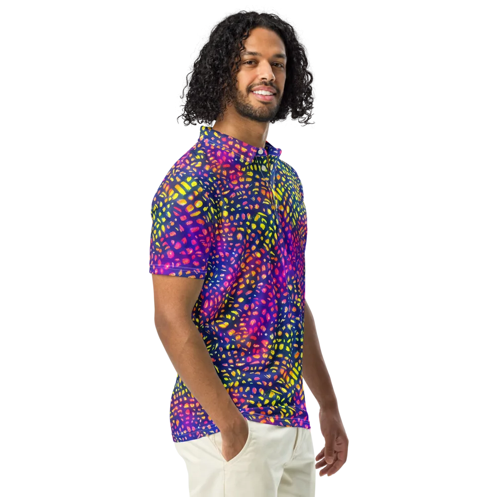 Prismatic Scatter on Men's Slim Fit Polo Shirt — Right Front